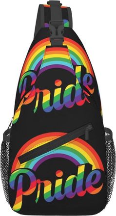 Generic Pride Rainbow Gay Cross Body Bag Trendy Chest Bag Anti Theft Backpack For Cycling Camping Casual