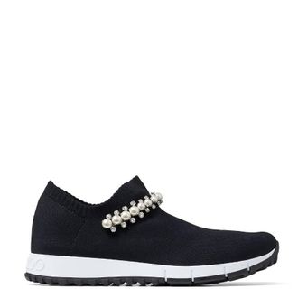 Jimmy Choo London Verona Womens Black/White Sock Trainers, Brand Size 34.5 ( US Size 4.5 )
