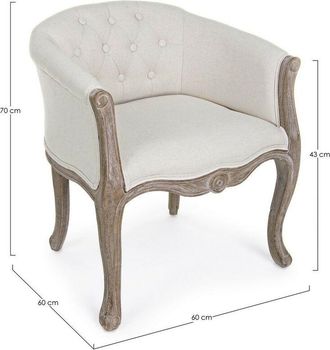 BIZZOTTO 2x Sill&oacute;n Cl&aacute;sico En Madera Y Tejido Natural Diva