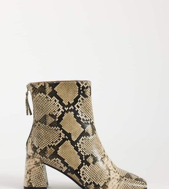 Asos pianta larga Rafe stivaletti con tacco largo effetto snake-Multicolore