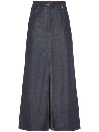 Brunello Cucinelli Denim maxi-rok - Blauw