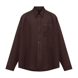Marni Shirt With Pocket - Heren - Overhemden - Bruin - Maat: XL Katoen