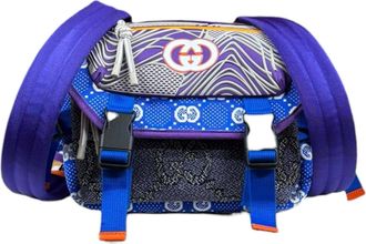 Gucci Blue Orange Purple Nylon Rubber Backpack (Pre-Owned)
