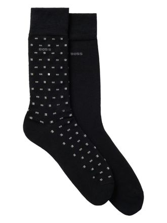 BOSS intarsia-knit socks (pack of two) - Black