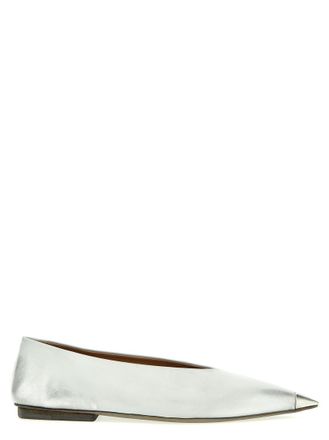 Mars&egrave;ll Silver Slip On Ballet Flats