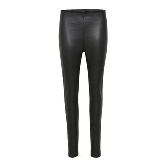 Soaked In Luxury Black PU Leggings with Elastic Waist - female - Soaked in Luxury - Leggings - Black - 2XL - Trousers
