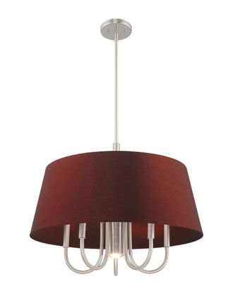 Livex Lighting Livex Belclaire 6 Lt Brushed Nickel Pendant Chandelier