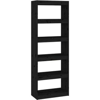 vidaXL Vidaxl - Book Cabinet/Room Divider Black 60x30x167.5 cm Solid Wood Pine