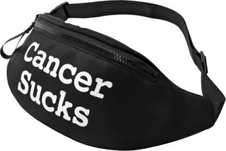 Generic Cancer Sucks Belt Bag Chest Bag With Headphone Jack Fanny Packs For Ladies Running Travel 14X35Cm