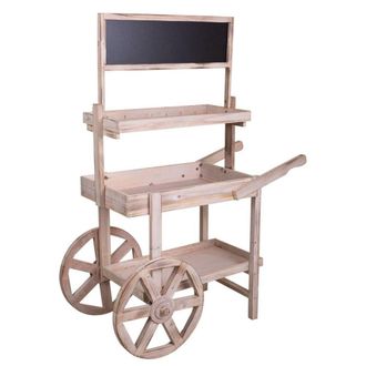 Wanderlust Deco Carro expositor de madera blanco 95x51x128h cm