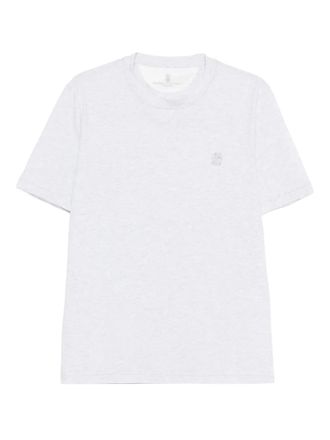 Brunello Cucinelli crew-neck logo T-shirt - Grijs