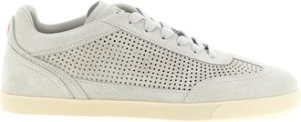 Kiton Gray Calfskin Low Top Mens Sneakers