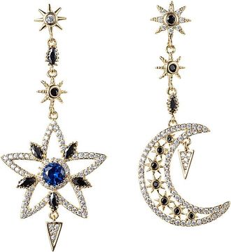 Eyecandy LA Eye Candy La Sun And Moon Cz Crystal Drop Earrings