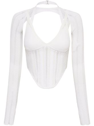 Dion Lee Top con effetto serpente - Bianco
