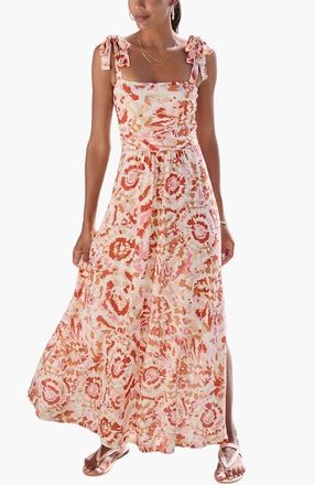 Lascana Tie Strap Maxi Dress in Rose Red at Nordstrom, Size 14