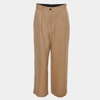 Maje Khaki Brown Rib Knit Wide Trouser M