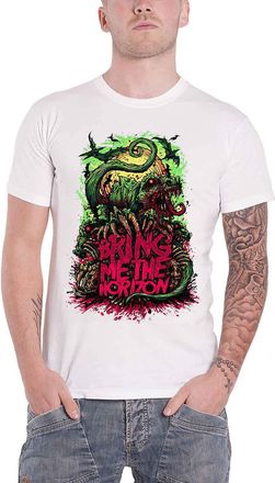 Bring Me The Horizon T Shirt Dinosaur Band Logo Official Mens White XL