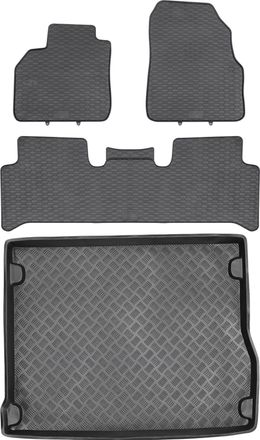 OEM Juego De Alfombrillas De Goma Para Coche Y Alfombrilla Para Maletero Para Renault Scenic Iii Minivan (2009-2016)