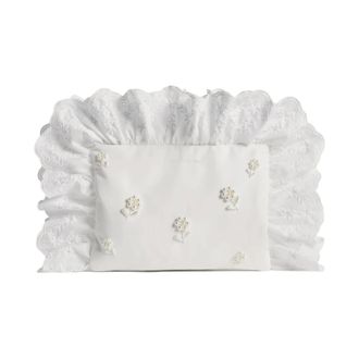 Simone Rocha Clutches, female, White, Size: ONE SIZE Pearl-Embellished Ruffled Clutch
