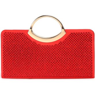 Lady Couture Tango Rhinestone Satin Clutch in Red at Nordstrom Rack