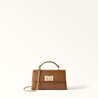 Furla 1927 Borsa Mini Cognac H Marrone Pelle Stampata Donna