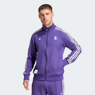 adidas Originals Mens Real Madrid Terrace Icons Track Top - Purple - Size Medium