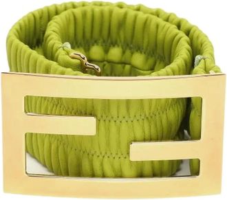 Fendi Pre-owned Belts, female, Green, Size: ONE SIZE Pre-owned Wide Leather Belt
