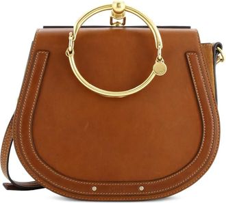 Chlo&eacute; Nile Leather Medium crossbody bag - Bruin