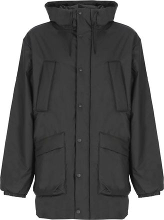 Rains Rain Jackets, male, Black, Size: M Lohja Long Insulated Cargo Jacket