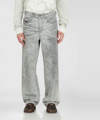 Diesel Relaxed Jeans Low Waist 2001 D-Macro, Light grey, Button fly