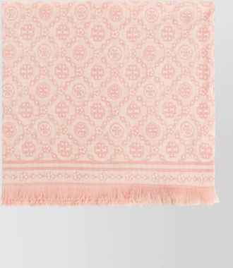 Tory Burch patterned scarf all over fringed edges