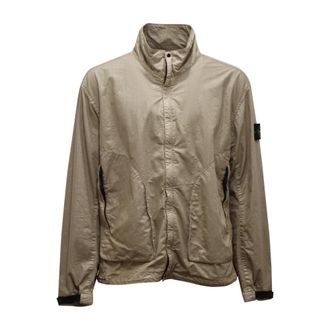 Stone Island Look Nylon Panama-TC Jas - Heren - Zomerjassen - Beige - XL - Nylon - Jassen