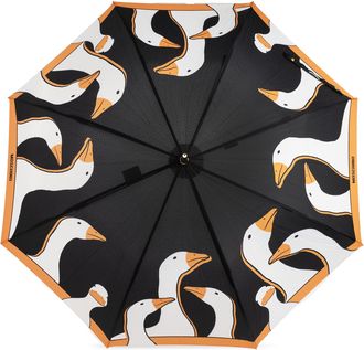 Moschino Parasol With Print, Unisex, Black