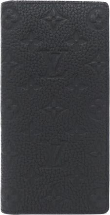 Louis Vuitton Black Leather Long Wallet (Bi-Fold) (Pre-Owned)