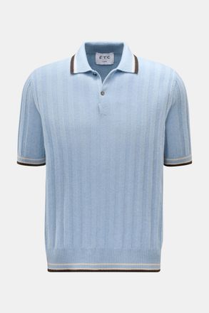 FTC Men - Cashmere short sleeve knit polo light blue