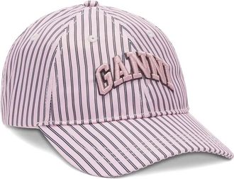 Ganni Cappello da baseball a righe - Rosa