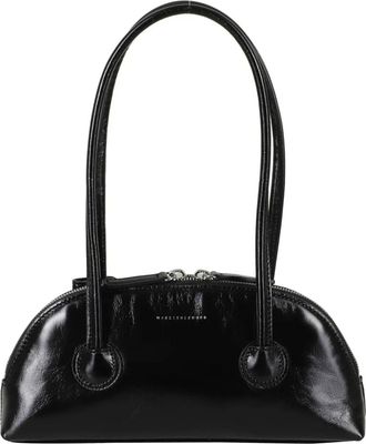 Margesherwood Black Bessette Shoulder Glossy Leather Shoulder Bag