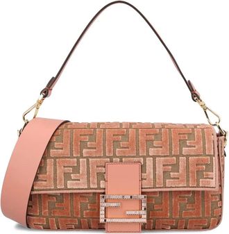 Fendi Medium Baguette schoudertas met FF-jacquard - Roze