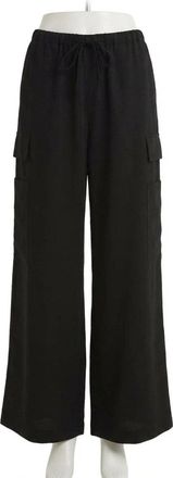 Z Supply Renegade Wide Leg Cargo Pants In Black