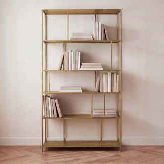 Maisons du monde Estante de acero chapado en oro L107