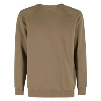 Fortela Hoodies & sweatvesten, Heren, Bruin, L, Melange Geweven Crewneck Sweatshirt Lange Mouw