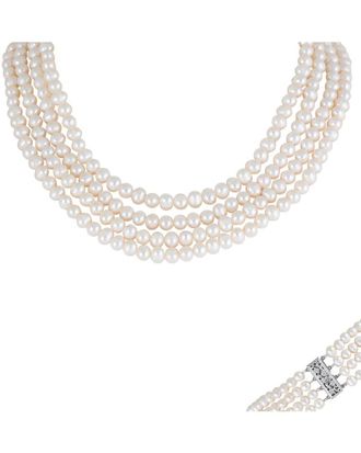 Splendid Pearls Silver 5-6Mmmm Pearl Necklace