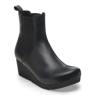 Birkenstock Womens Ebba Cork Wedge Boot In Black/black