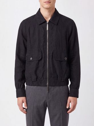 Ziggy Chen Bomber stile camicia in puro lino con zip e tasche a toppa