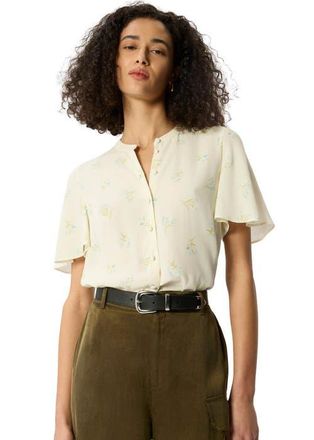 Whistles Floral Button Front Shirt in Ivory/multi at Nordstrom, Size 14
