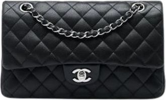 Chanel Pre-owned Classic Double Flap Shoulder Bag - Dames - Vintage Schoudertas - Zwart - ONE Size - Leer - Vintage