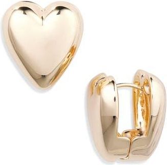 Tasha Puffy Heart Back to Front Earrings in Gold at Nordstrom Rack