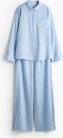 H&M Satinpyjama - Blue