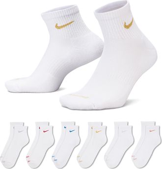 Nike Mens Everyday Plus Cushioned Training Ankle Socks (6 Pairs) in Multicolor | SX6899-941