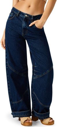 Steve Madden Tre Belted Hem Jeans in Dark Blue at Nordstrom, Size 24
